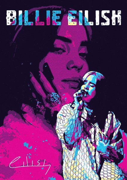 Billie Eilish Pop Art Müzik Posteri – Duvar Tablosu