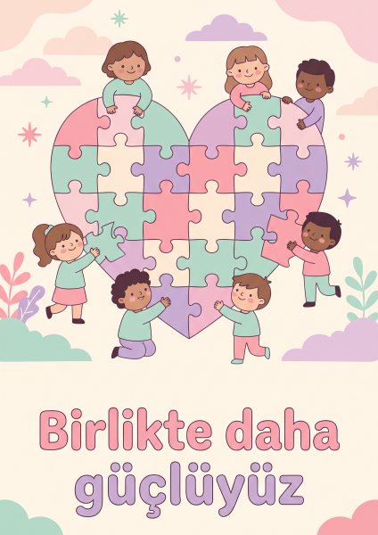 Birlikte Daha Güçlüyüz Sınıf Posteri – Sevimli Duvar Tablosu