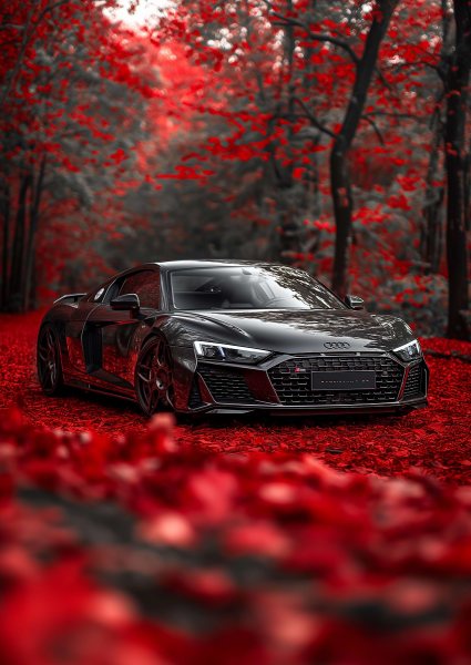 Black Audi R8 Tuned Forest Araba Posteri – Duvar Tablosu