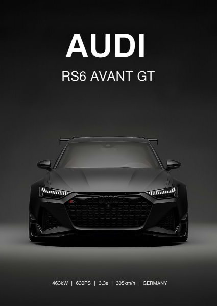 black Audi RS6 Avant GT Araba Posteri – Duvar Tablosu