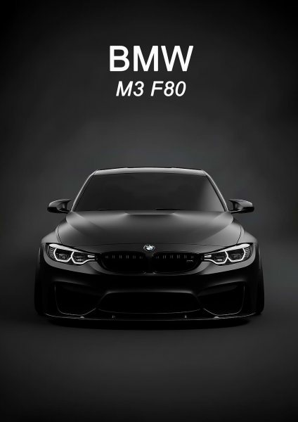 Black BMW M3 F80 Front Araba Posteri – Duvar Tablosu