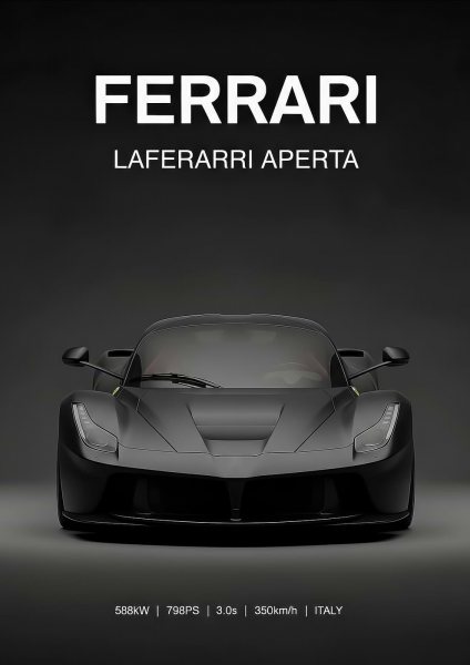 black Ferrari Aperta Car Araba Posteri – Duvar Tablosu