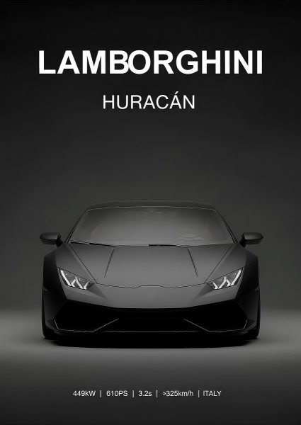 black Lamborghini Huracan car Araba Posteri – Duvar Tablosu