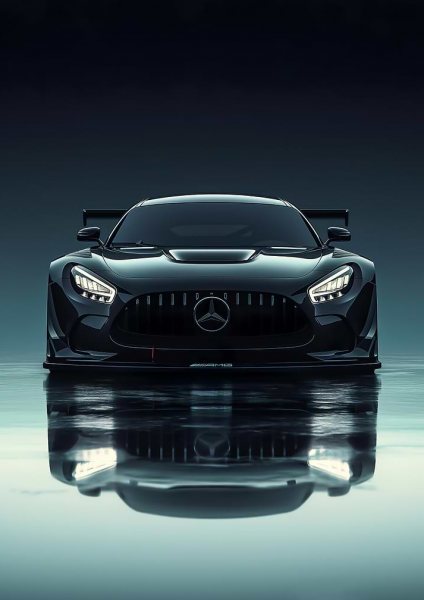 Black Mercedes AMG GT3 Araba Posteri – Duvar Tablosu