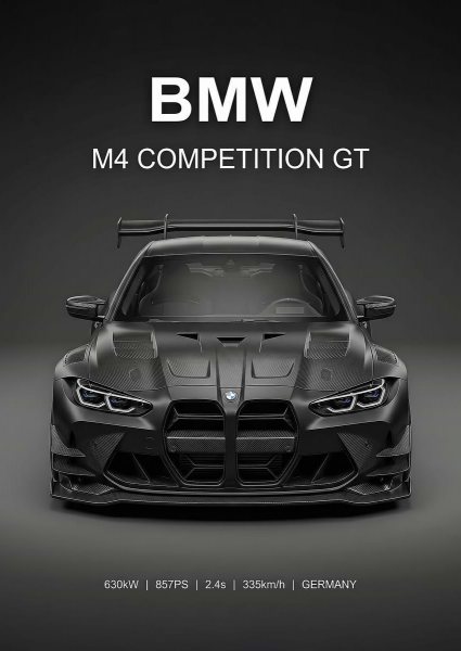black sleek bmw m4 race gtcar Araba Posteri – Duvar Tablosu duvarda gerçek ölçek
