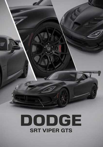 black sleek car SRT Viper GTS Araba Posteri – Duvar Tablosu