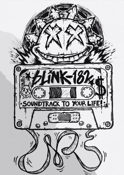 Blink-182 Cassette Tape Art Müzik Posteri – Duvar Tablosu duvarda gerçek ölçek