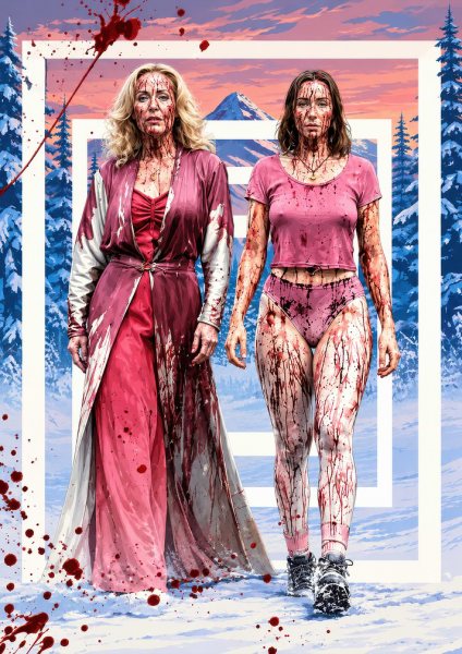 Bloodied Women in Snowy Landscape Film Posteri – Duvar Tablosu duvarda gerçek ölçek