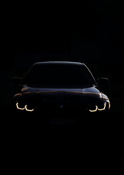 BMW car in the dark Araba Posteri – Duvar Tablosu duvarda gerçek ölçek