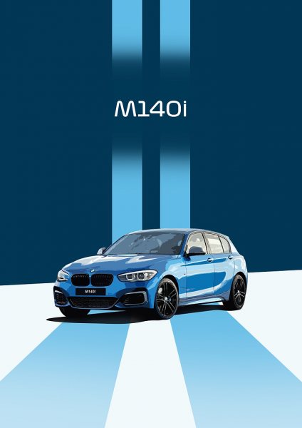 BMW M140i Araba Posteri – Duvar Tablosu