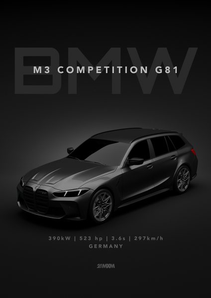 BMW M3 Competition G81 Araba Posteri – Duvar Tablosu