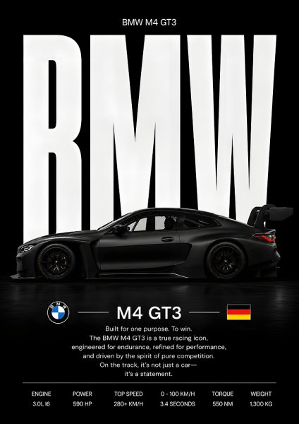 BMW M4 GT3 Araba Posteri – Duvar Tablosu