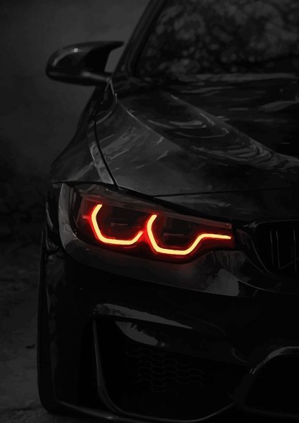 BMW M4 Headlights Araba Posteri – Duvar Tablosu