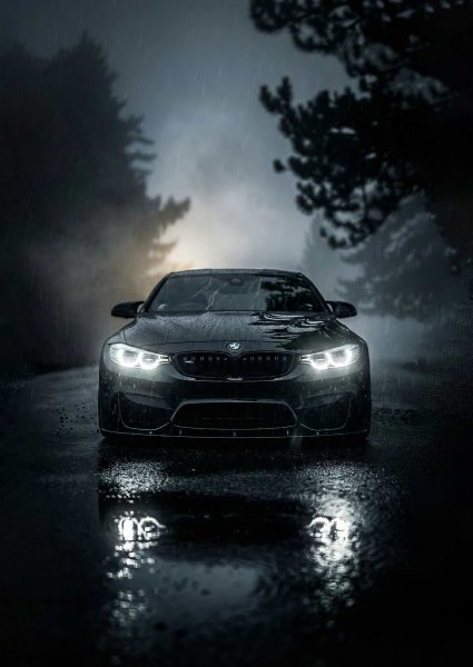 BMW M4 in the Rain Araba Posteri – Duvar Tablosu duvarda gerçek ölçek