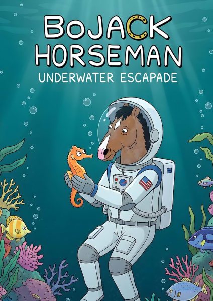 BoJack Horseman Underwater Escapade Film Posteri – Duvar Tablosu duvarda gerçek ölçek