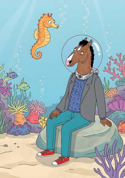 BoJack Horseman Underwater Scene Film Posteri – Duvar Tablosu duvarda gerçek ölçek