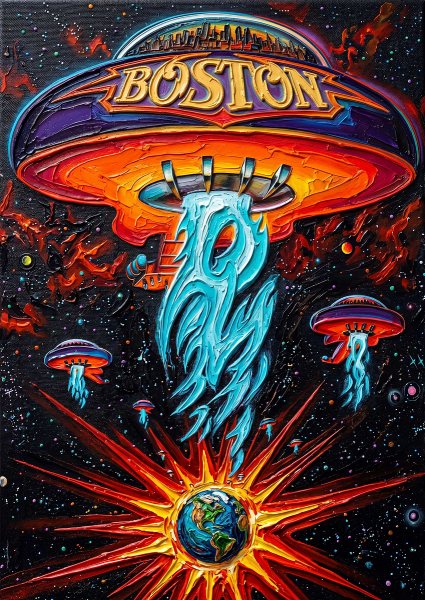 Boston Album Cover Art Müzik Posteri – Duvar Tablosu duvarda gerçek ölçek