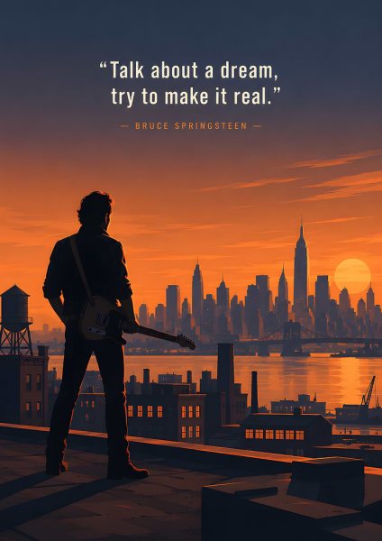 Bruce Springsteen Inspirational Quote Müzik Posteri – Duvar Tablosu duvarda gerçek ölçek