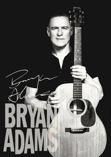 Bryan Adams with Guitar Müzik Posteri – Duvar Tablosu poster görseli