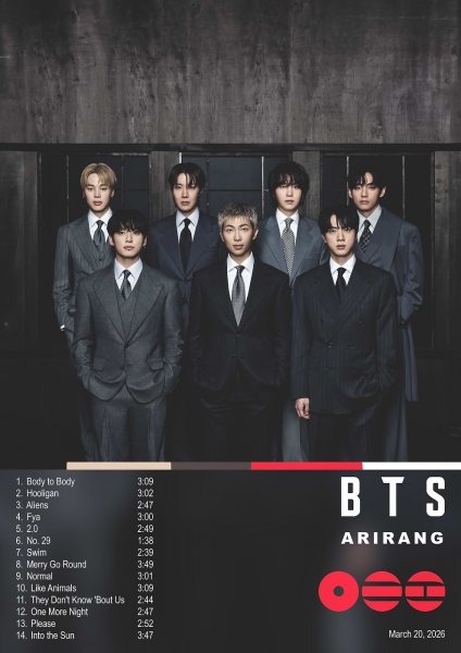 BTS Arirang Album Müzik Posteri – Duvar Tablosu duvarda gerçek ölçek