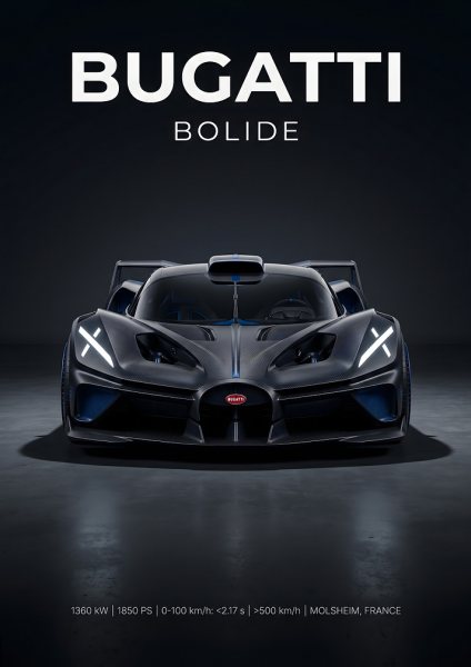 Bugatti Bolide Hypercar Araba Posteri – Duvar Tablosu