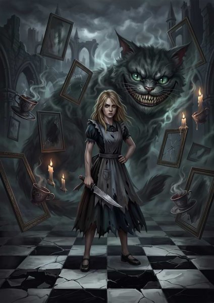 Cheshire Cat and Dark Alice Film Posteri – Duvar Tablosu poster görseli