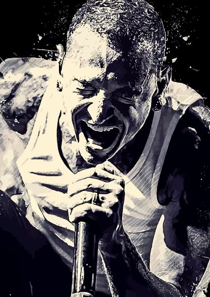 Chester Bennington Müzik Posteri – Duvar Tablosu duvarda gerçek ölçek