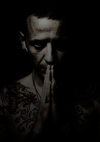 Chester Bennington Noir Portrait Müzik Posteri – Duvar Tablosu duvarda gerçek ölçek