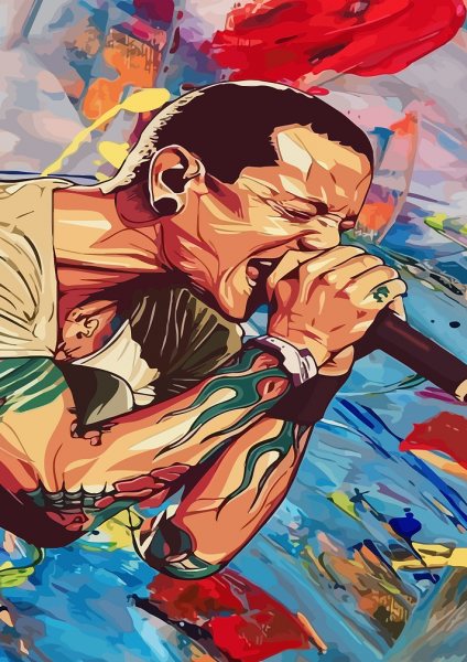 Chester Bennington Portrait Müzik Posteri – Duvar Tablosu duvarda gerçek ölçek