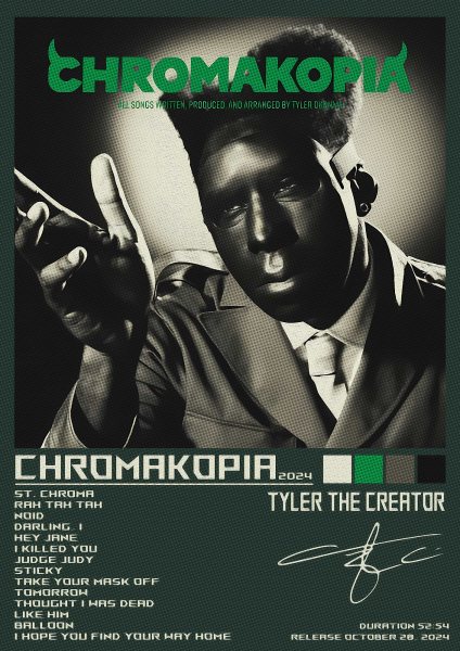 Chromakopia Tyler Creator Müzik Posteri – Duvar Tablosu poster görseli