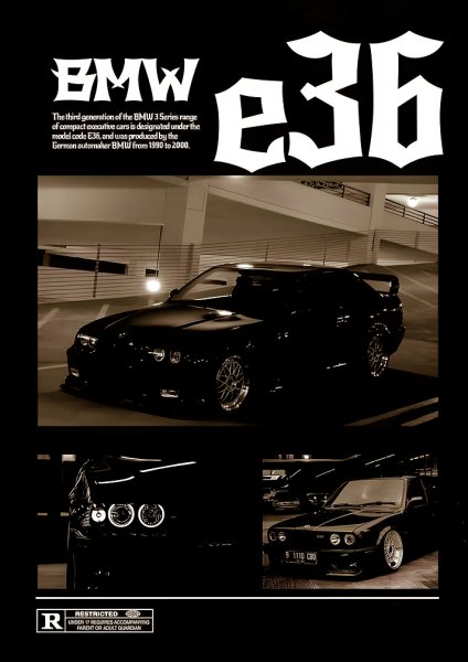Classic 90s Sport Sedan Araba Posteri – Duvar Tablosu