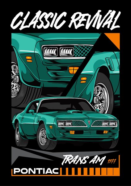 Classic Transam Muscle Car Araba Posteri – Duvar Tablosu poster görseli
