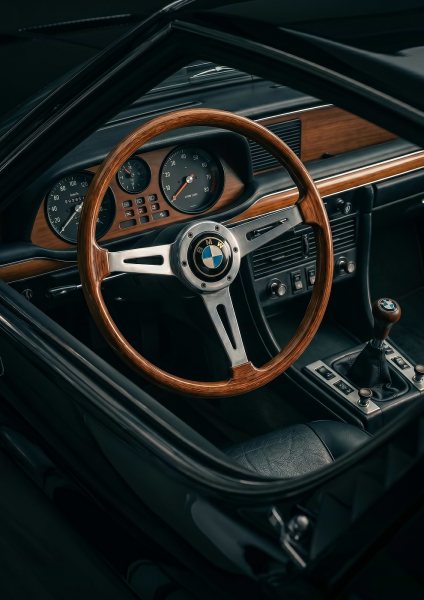 close up Vintage BMW Car Interior Araba Posteri – Duvar Tablosu