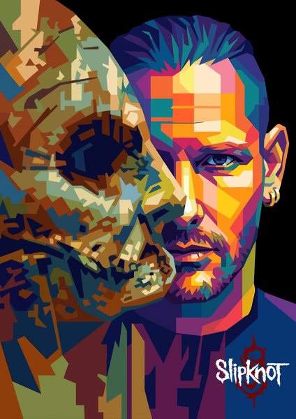 Corey Taylor Slipknot Pop Art Müzik Posteri – Duvar Tablosu duvarda gerçek ölçek