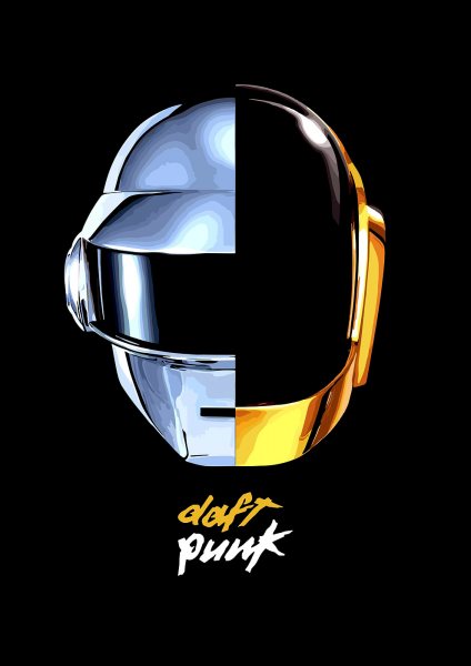 Daft Punk Helmets Split Müzik Posteri – Duvar Tablosu poster görseli