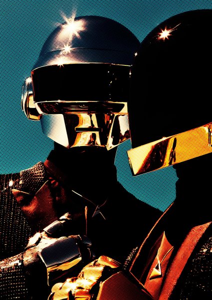 Daft Punk Robot Duo Müzik Posteri – Duvar Tablosu duvarda gerçek ölçek