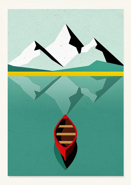 Dağ Gölü Posteri – Minimal Duvar Tablosu