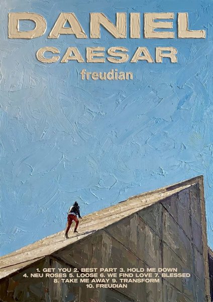 Daniel Caesar Freudian Album Cover Müzik Posteri – Duvar Tablosu duvarda gerçek ölçek