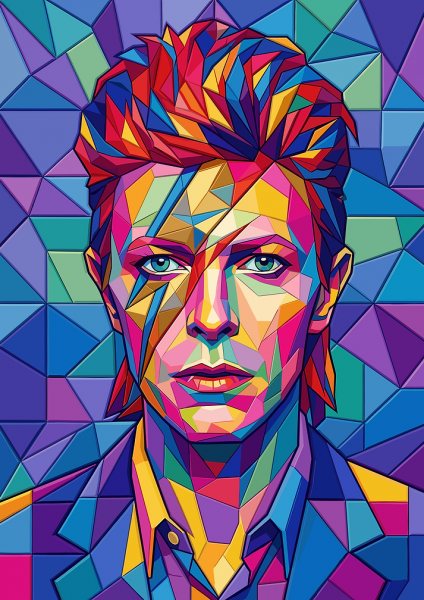 David Bowie Stained Glass Portrait Müzik Posteri – Duvar Tablosu duvarda gerçek ölçek