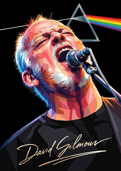David Gilmour Pop Art Portrait Müzik Posteri – Duvar Tablosu