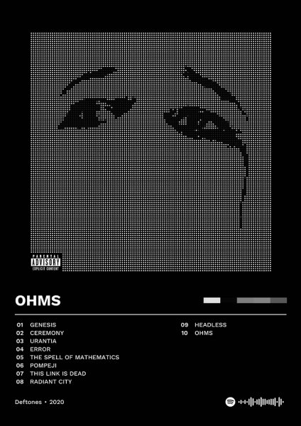 Deftones - Ohms Album Cover Art Müzik Posteri – Duvar Tablosu poster görseli