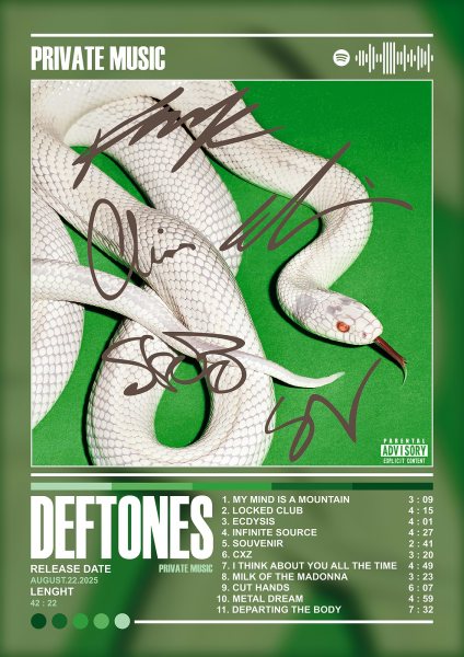 Deftones Private Music Müzik Posteri – Duvar Tablosu duvarda gerçek ölçek