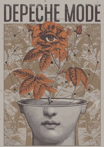 Depeche Mode Floral Eye Art Müzik Posteri – Duvar Tablosu duvarda gerçek ölçek
