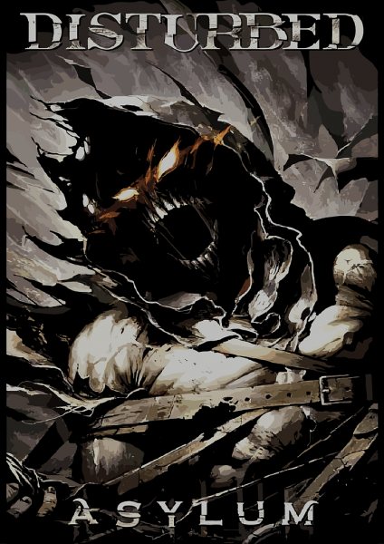 Disturbed Asylum Album Cover Art Müzik Posteri – Duvar Tablosu duvarda gerçek ölçek