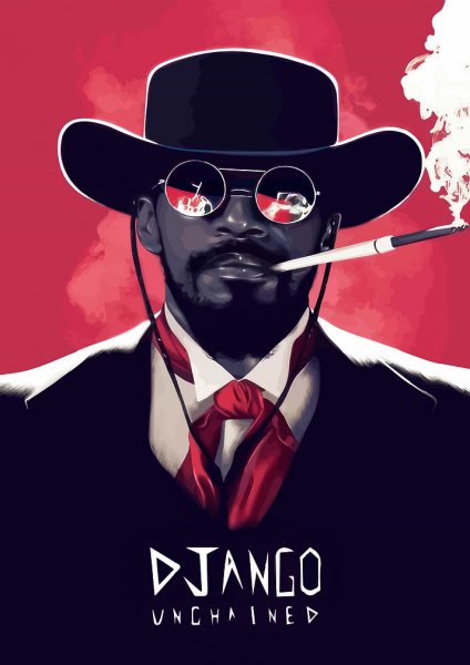 django unchained Film Posteri – Duvar Tablosu duvarda gerçek ölçek