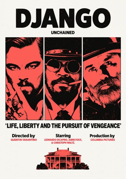 Django Unchained Minimalist Movie Film Posteri – Duvar Tablosu