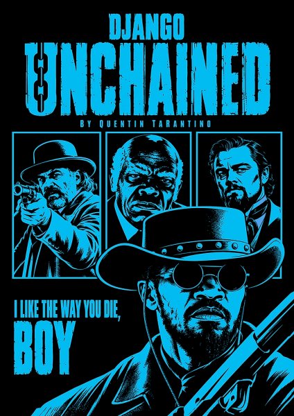 Django Unchained Movie Poster Art Film Posteri – Duvar Tablosu poster görseli