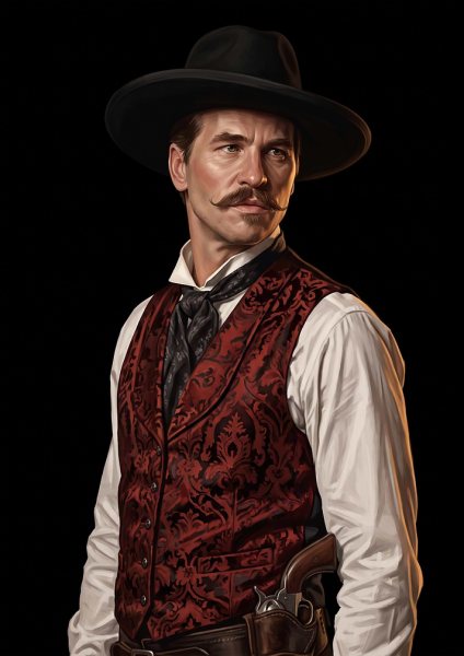 Doc Holliday Portrait tombstone Film Posteri – Duvar Tablosu