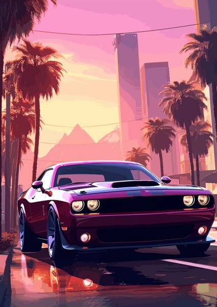 Dodge Challenger Hellcat Araba Posteri – Duvar Tablosu poster görseli