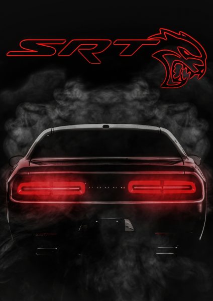 Dodge Challenger SRT Araba Posteri – Duvar Tablosu duvarda gerçek ölçek
